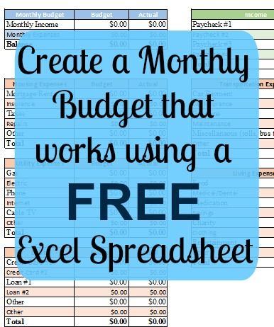 Free budget worksheet excel for mac